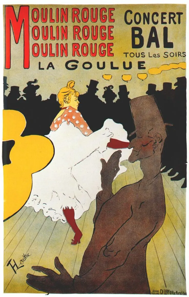 Moulin Rouge: La Goulue, the 1891 poster by Henri de Toulouse-Lautrec